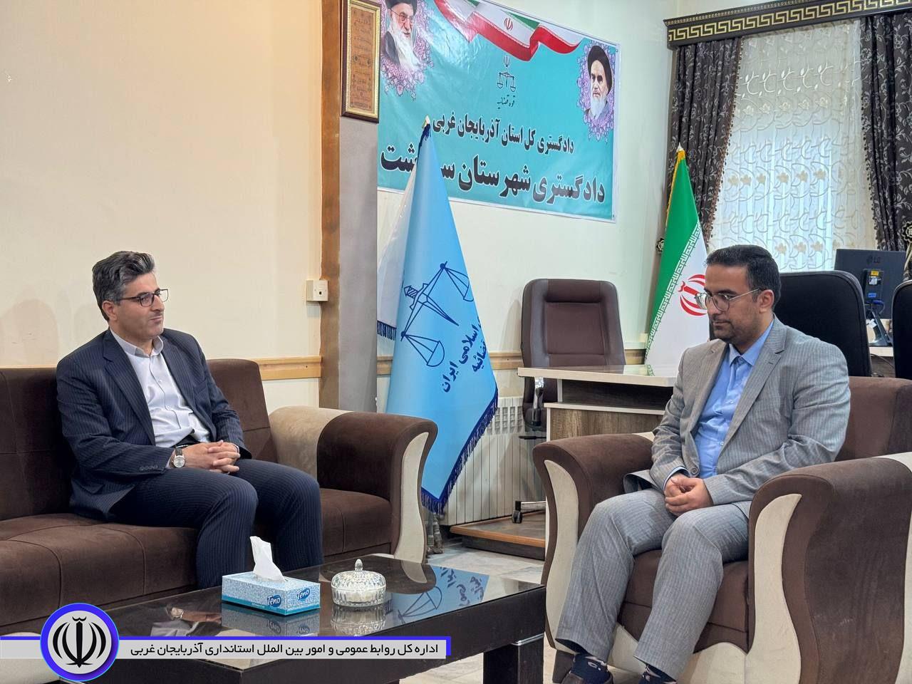 دیدار فرماندار شهرستان میرآباد با رئیس دادگستری و تبریک انتصاب ایشان