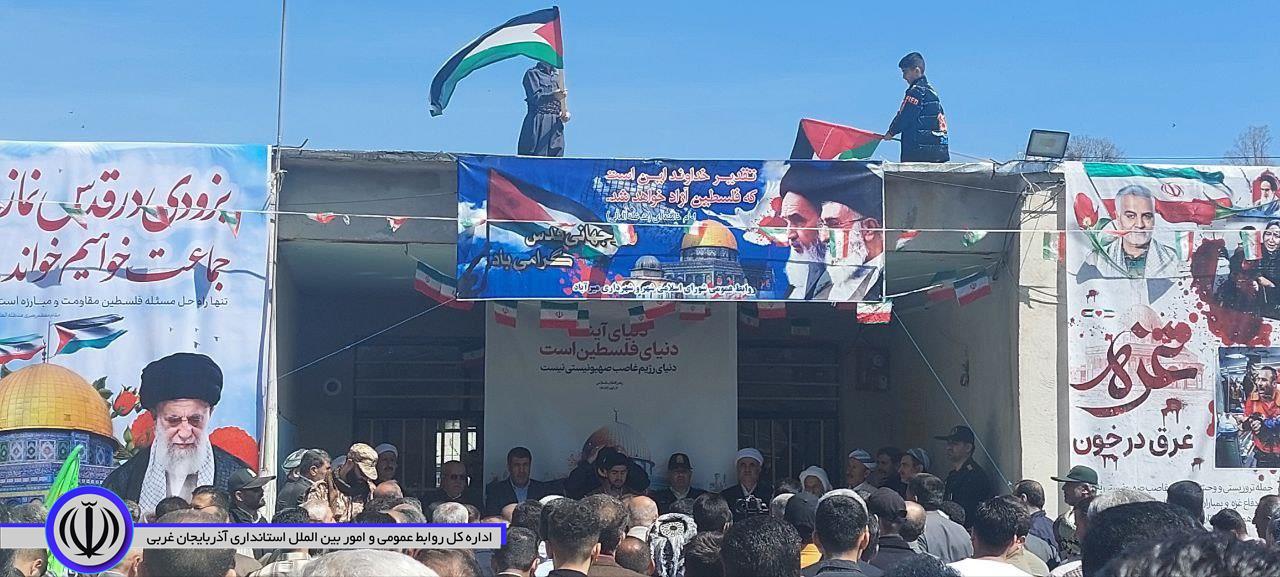 حضور پرشور مردم و مسئولین روزهدار شهرستان میرآباد در راهپیمایی روز قدس